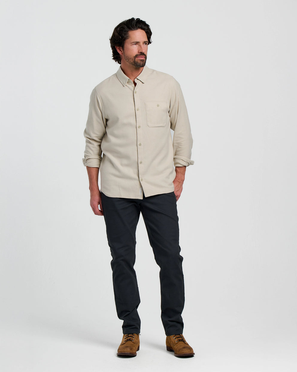 Men's Seawool Flannel Shirt - Sandstone