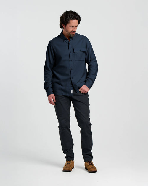 Men's Seawool Flannel Shirt - Deep Navy