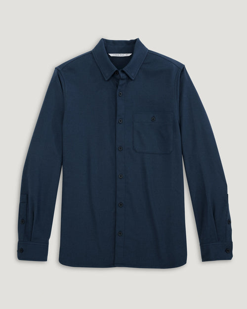 Men's Seawool Flannel Shirt - Deep Navy