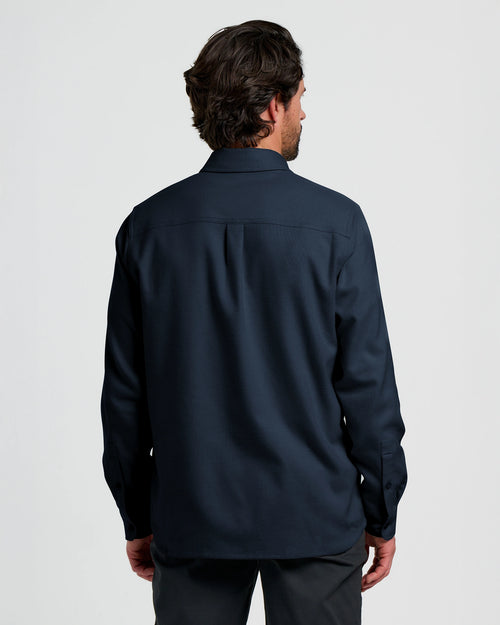 Men's Seawool Flannel Shirt - Deep Navy