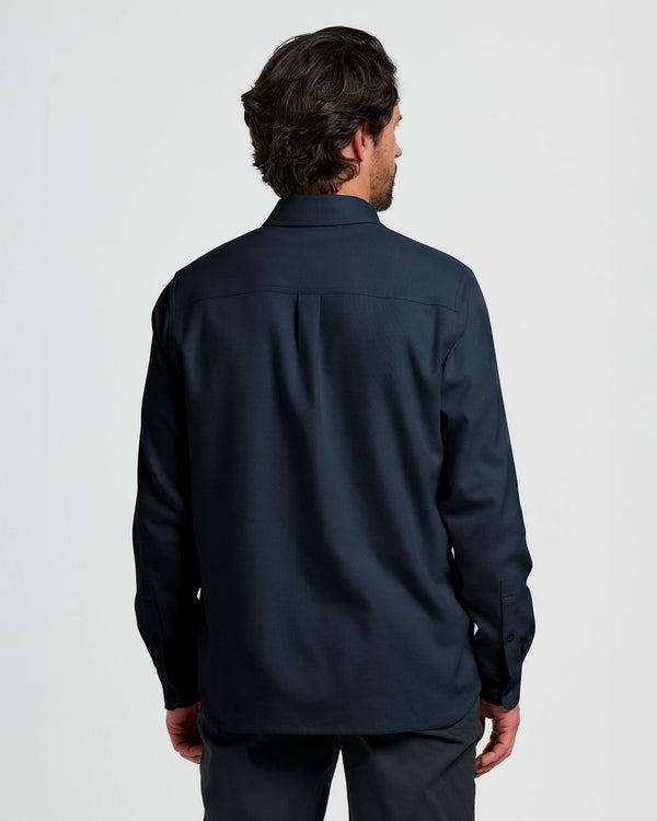 Men's Seawool Flannel Shirt - Deep Navy