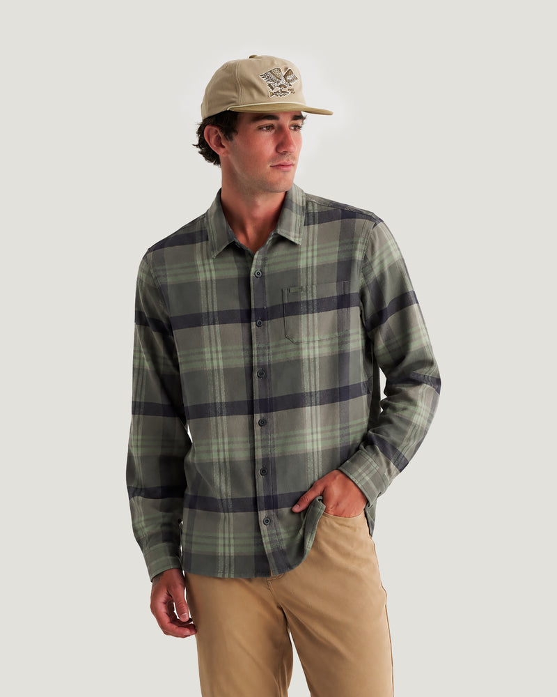 Men's Seawool Flannel Shirt - Dark Forest Plaid