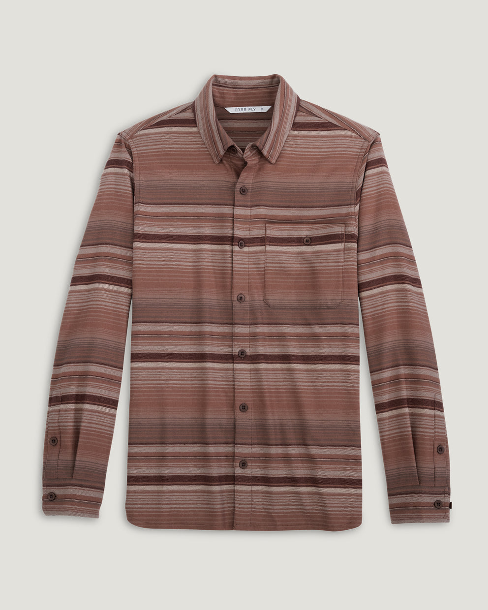 Men's Seawool Flannel Shirt - Nutmeg Stripe