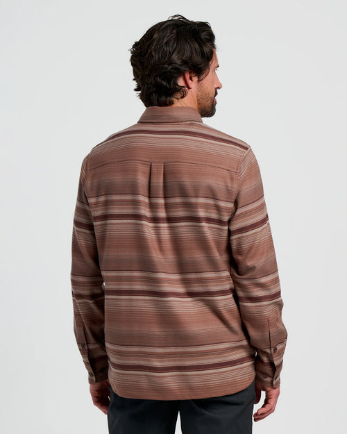 Men's Seawool Flannel Shirt - Nutmeg Stripe