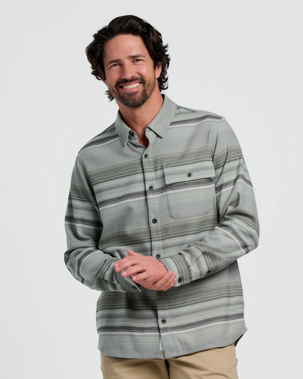 Men's Seawool Flannel Shirt - Sagebrush Stripe
