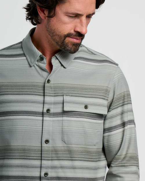Men's Seawool Flannel Shirt - Sagebrush Stripe