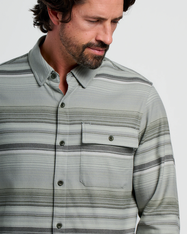 Men's Seawool Flannel Shirt - Sagebrush Stripe