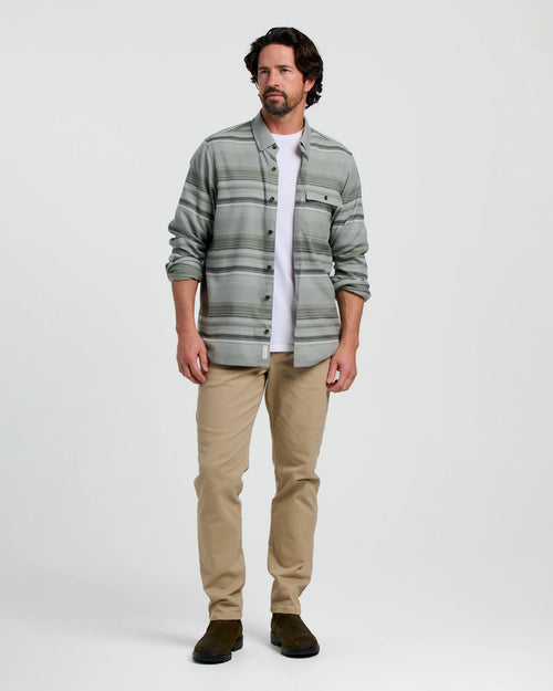 Men's Seawool Flannel Shirt - Sagebrush Stripe