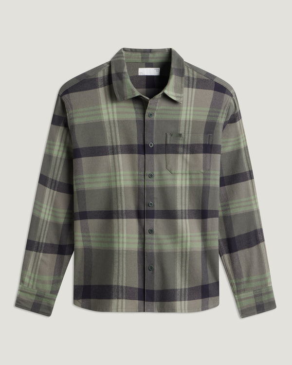 Men's Seawool Flannel Shirt - Dark Forest Plaid