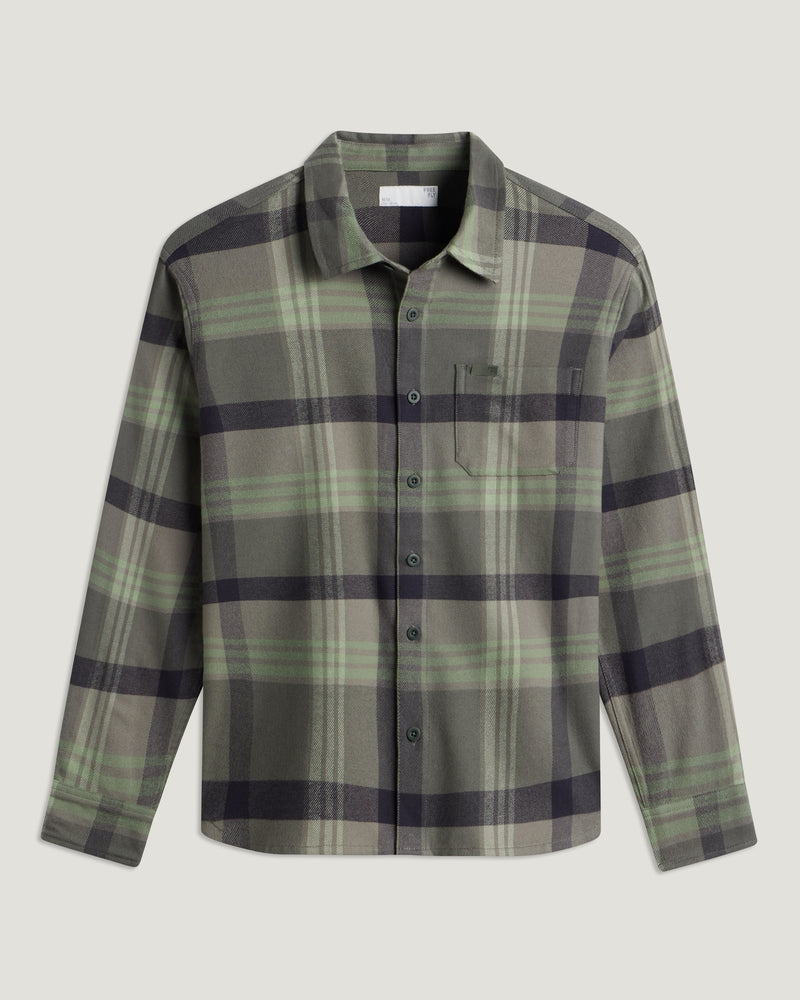 Men's Seawool Flannel Shirt - Dark Forest Plaid