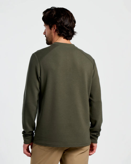 Men's Waffle Long Sleeve Henley - Dark Forest