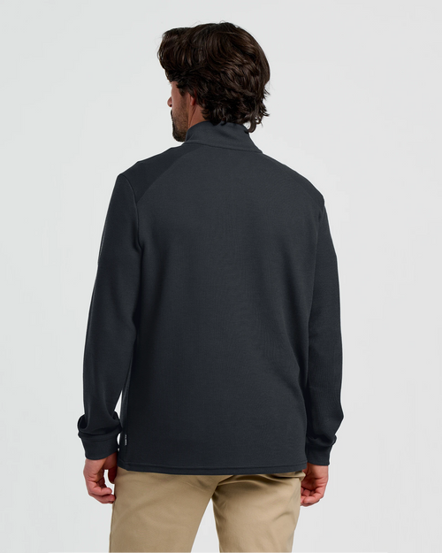 Men's Waffle Quarter Zip - Black