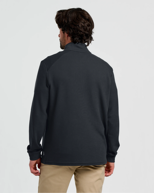 Men's Waffle Quarter Zip - Black