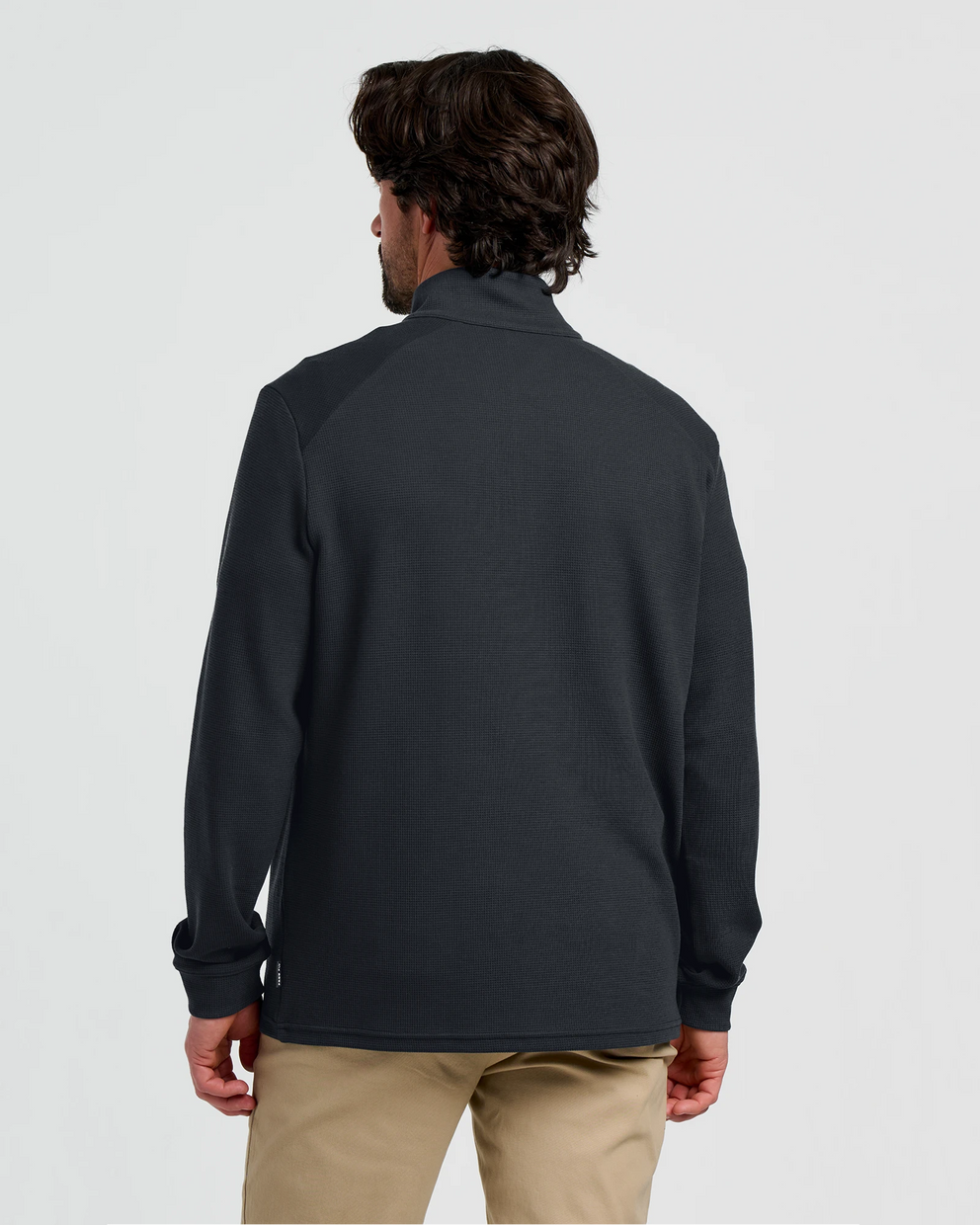 Men's Waffle Quarter Zip - Black