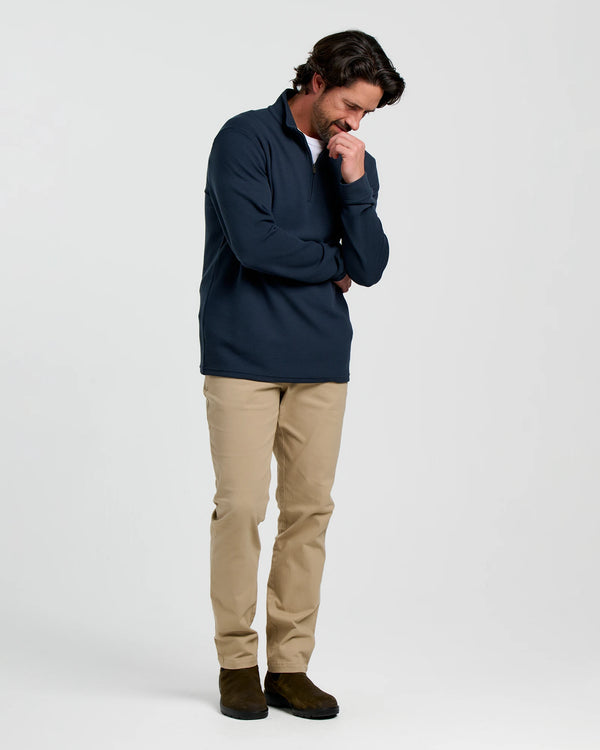Men's Waffle Quarter Zip - Deep Navy