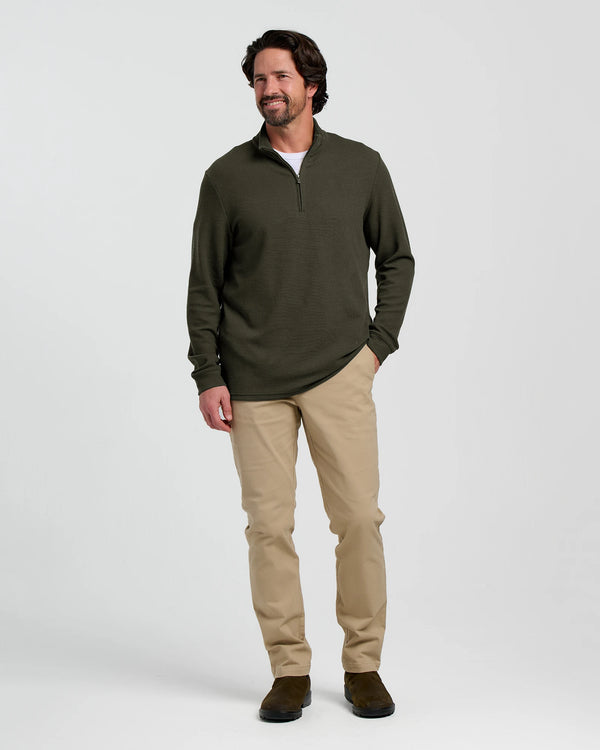 Men's Waffle Quarter Zip - Dark Forest