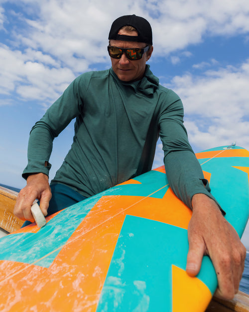 Men's Bamboo Shade Hoodie - Dash Stripe Birch