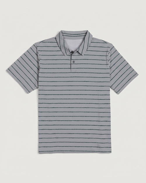 Men's Elevate Polo - Dash Stripe Aspen Grey