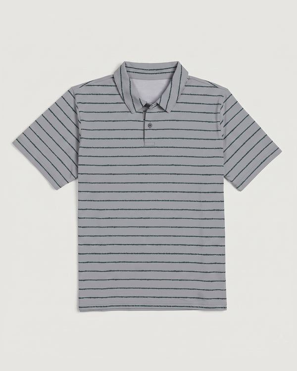 Men's Elevate Polo - Dash Stripe Aspen Grey