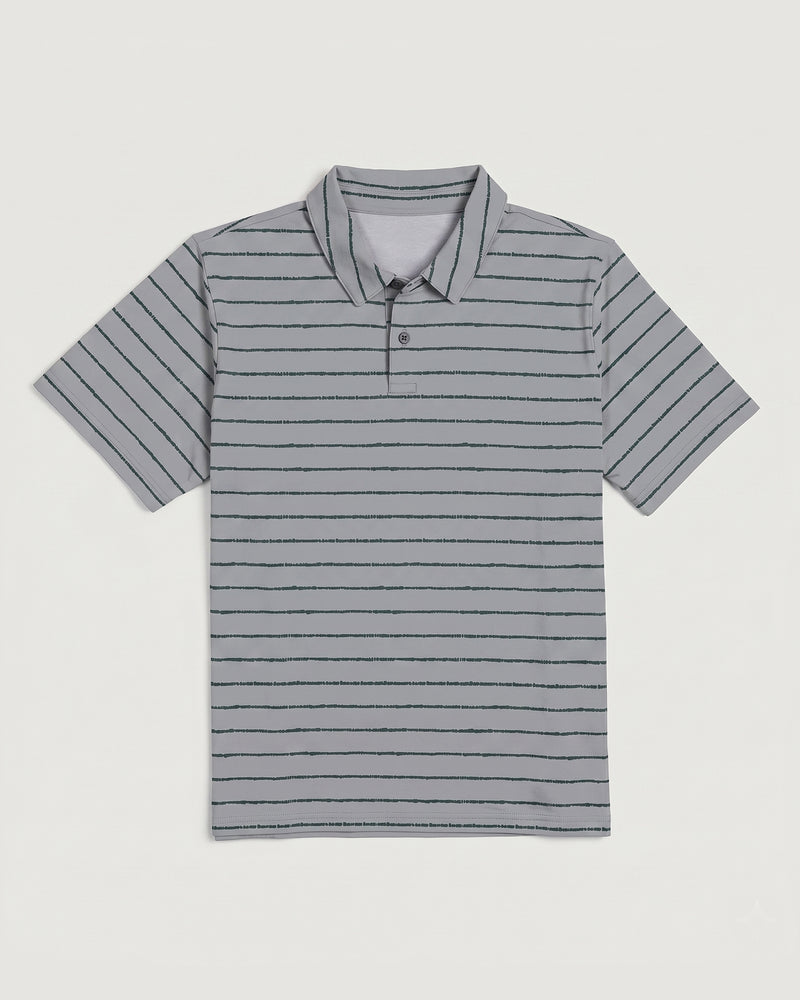 Men's Elevate Polo - Dash Stripe Aspen Grey