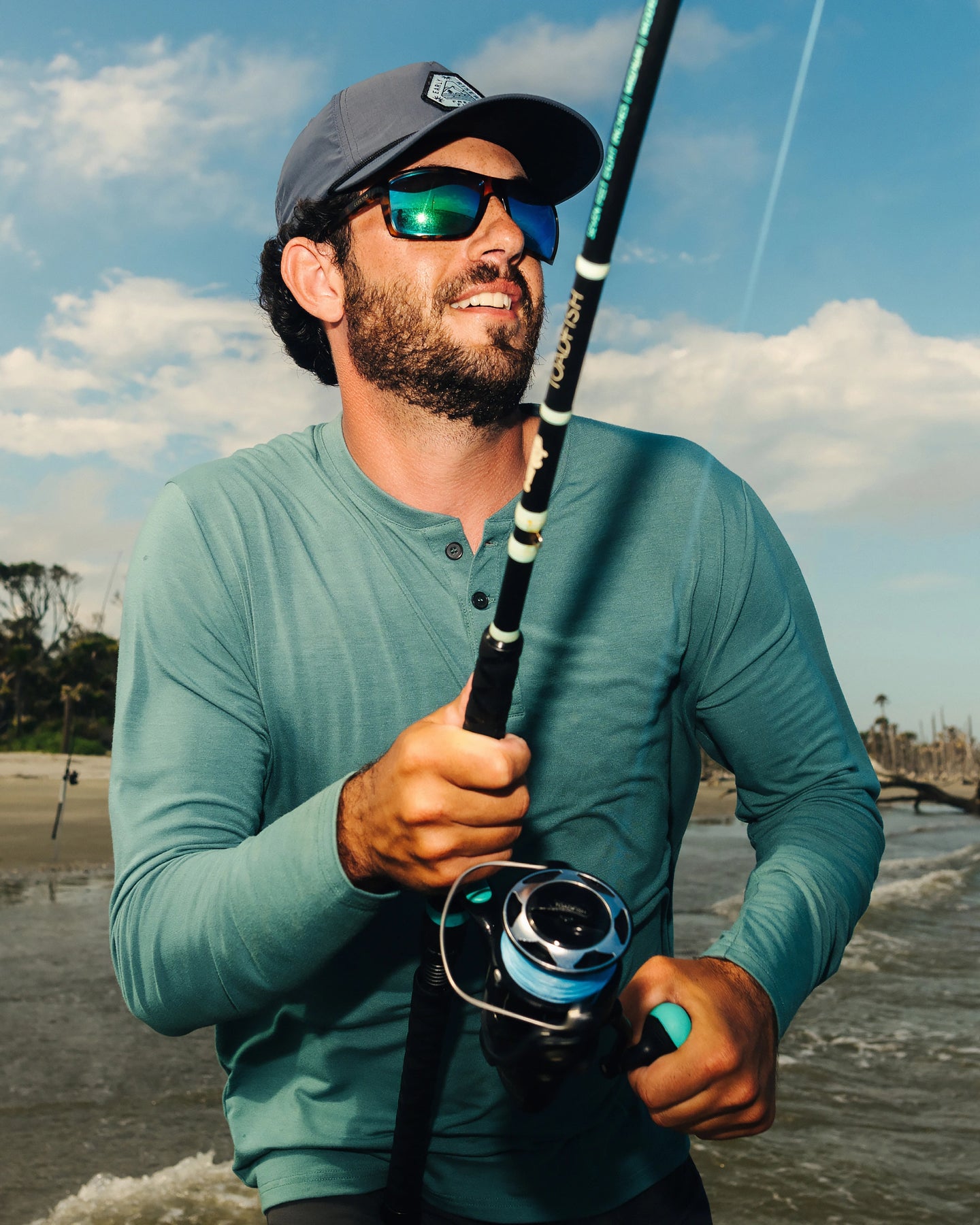 Men's Bamboo Flex Long Sleeve Henley - Sea Pine