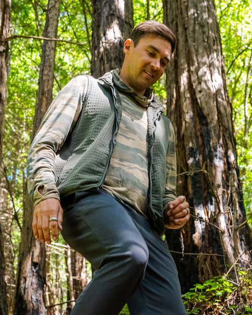 Men's Gridback Fleece Vest - Dark Forest