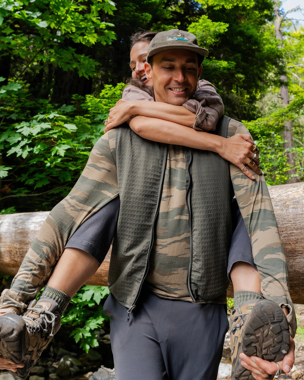 Men's Gridback Fleece Vest - Dark Forest