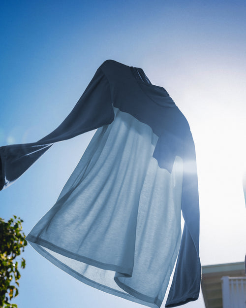 Men's Bamboo Hybrid Hoodie - Stormy Sea / Lime