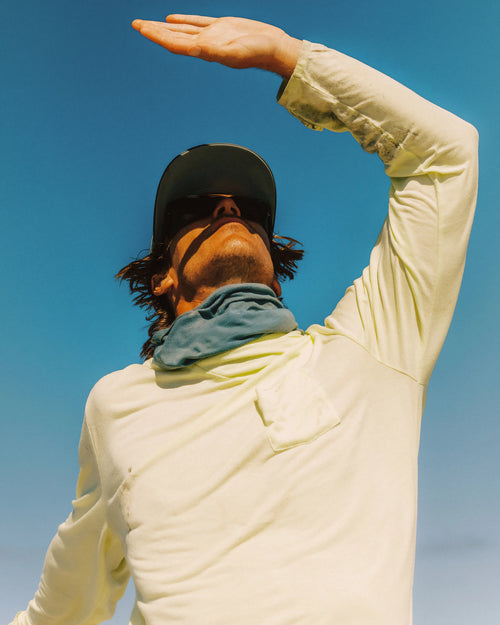 Men's Bamboo Lightweight Hoodie - Tidal Flow Print Stormy Sea