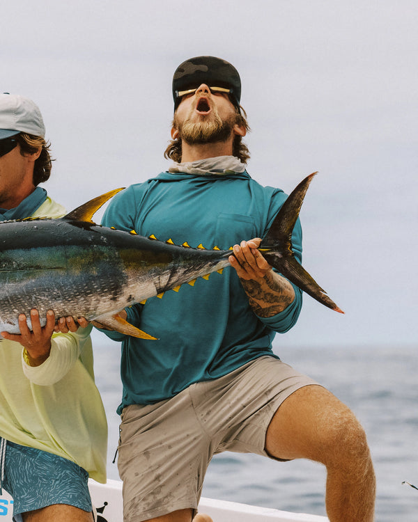 Men's Bamboo Lightweight Hoodie - Tidal Flow Print Stormy Sea