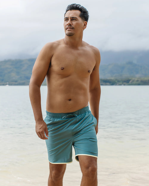 Men's Lined Downshore Trunk - Canopy Print Stormy Sea