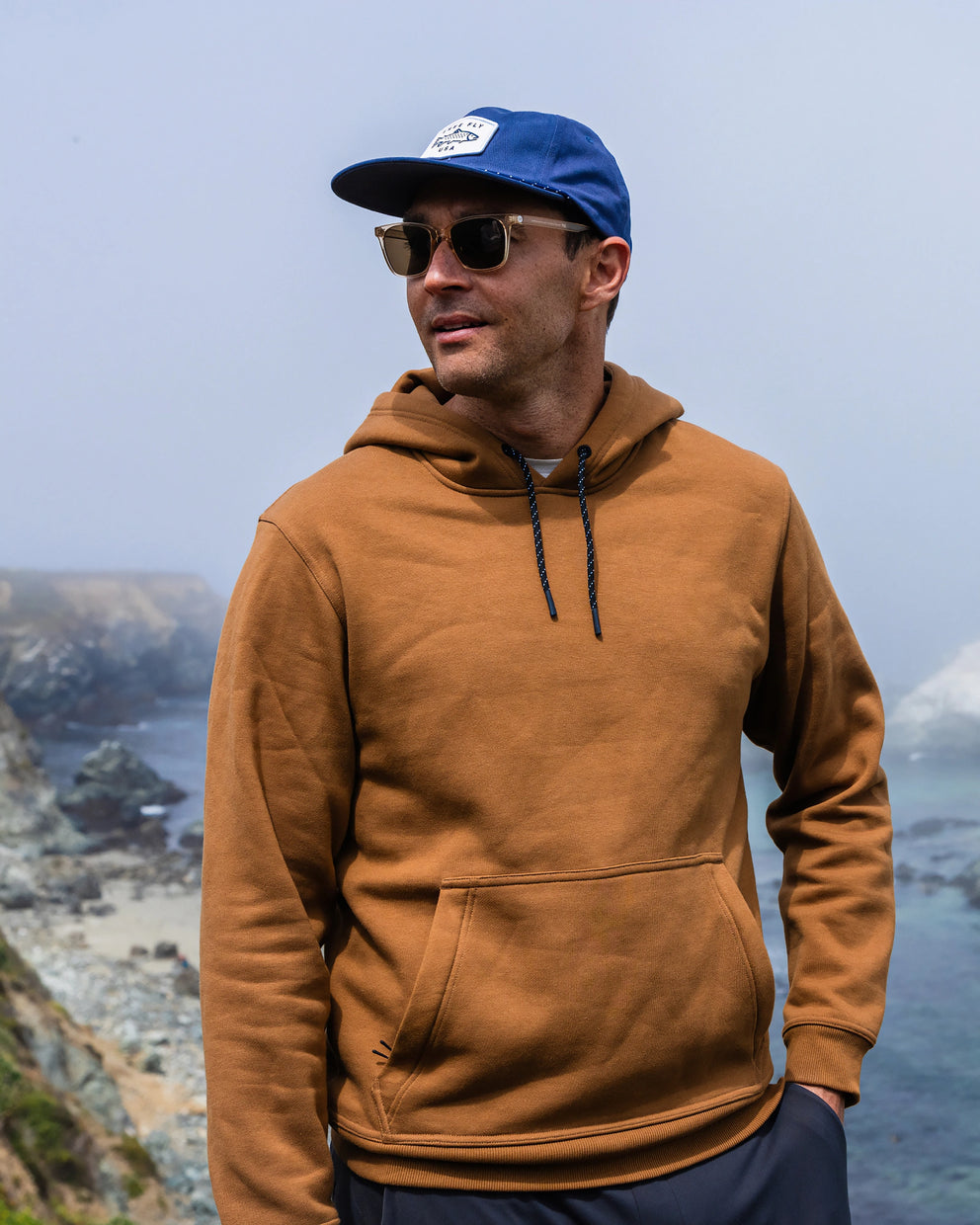 Men's Bamboo Northcoast Fleece Pullover Hoodie - Russet