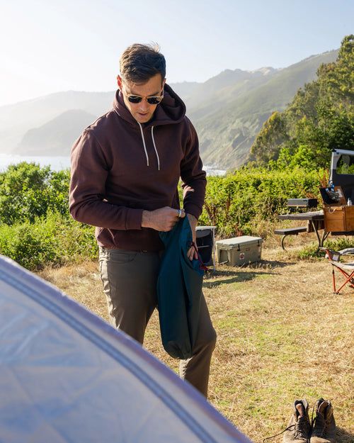 Men's Bamboo Northcoast Fleece Pullover Hoodie - Chestnut