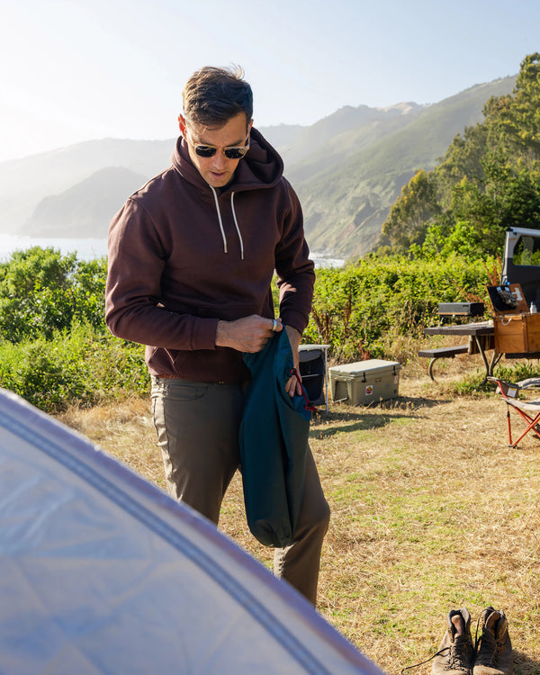 Men's Bamboo Northcoast Fleece Pullover Hoodie - Chestnut