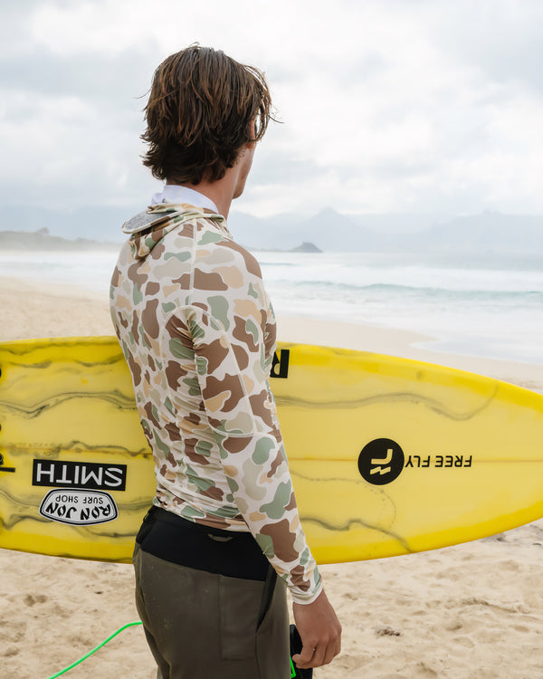 Men's Pinnacle Hooded Rash Guard - Vintage Camo