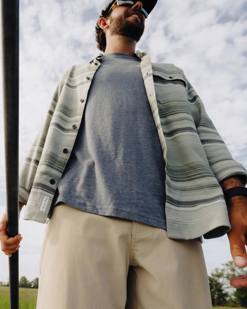 Men's Seawool Flannel Shirt - Sagebrush Stripe