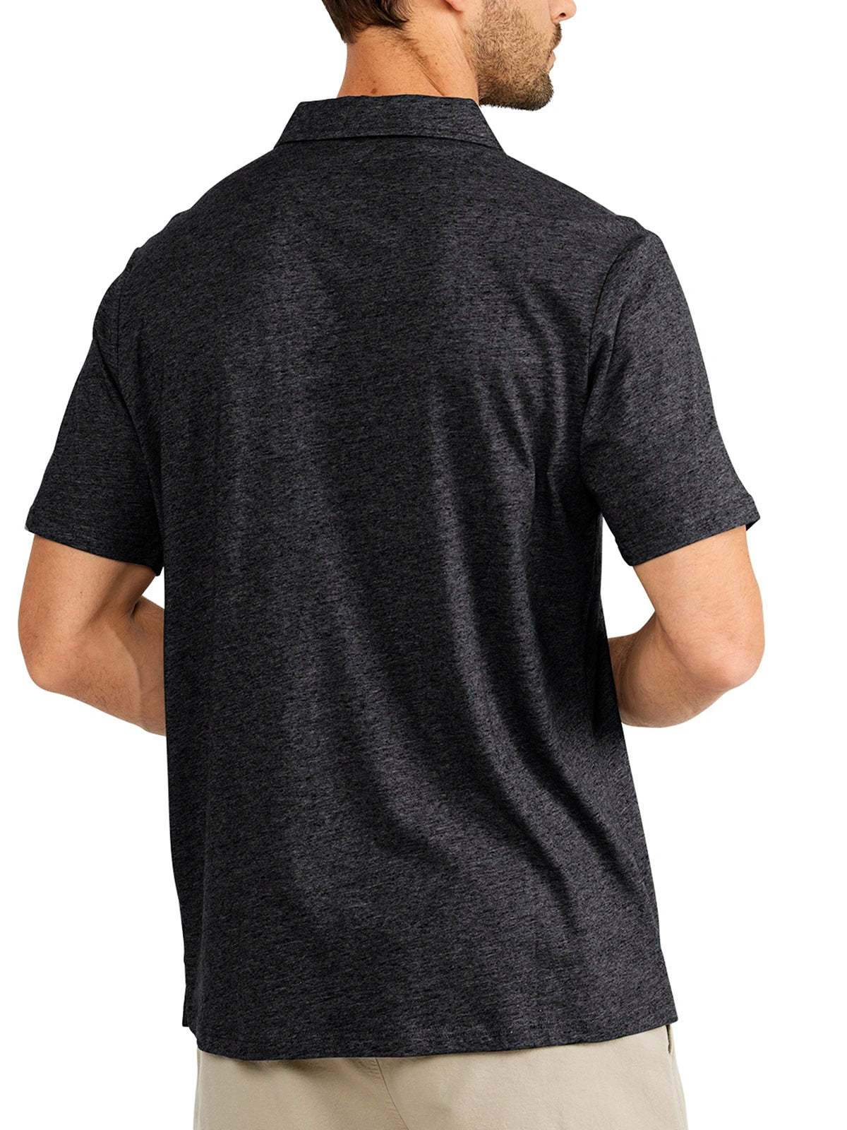 Men's Bamboo Heritage Polo - Heather Black