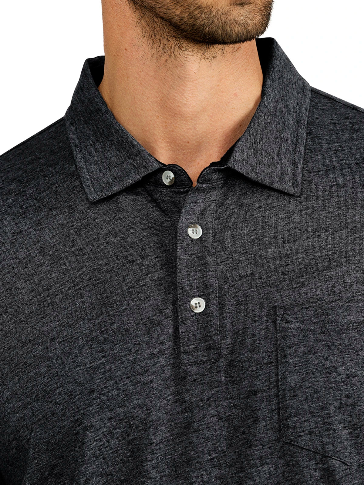 Men's Bamboo Heritage Polo - Heather Black