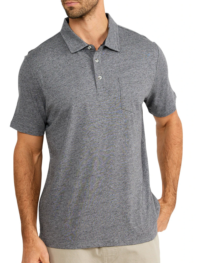 Men's Bamboo Heritage Polo - Heather Flint