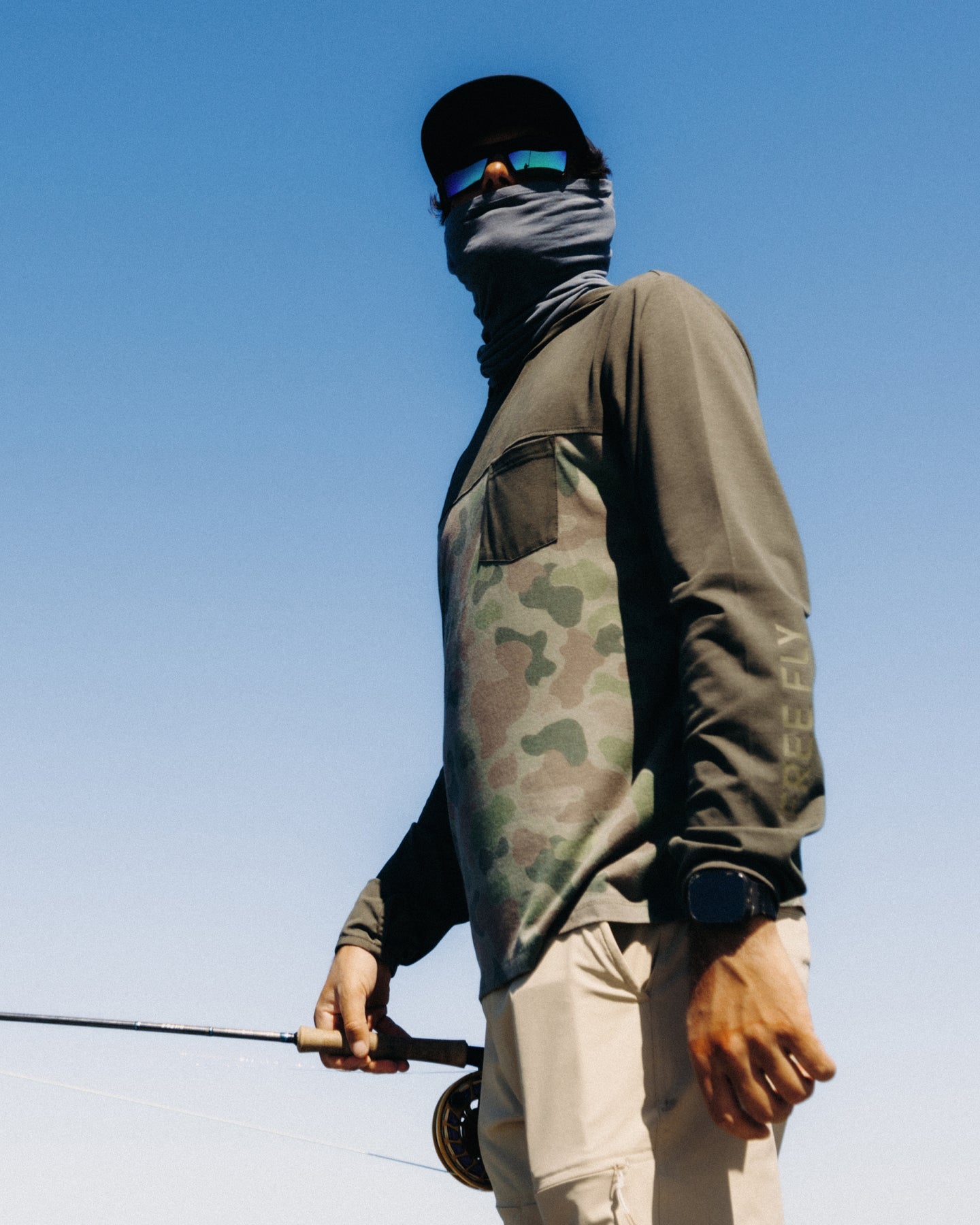 Men's Bamboo Hybrid Hoodie - Canyon / Vintage Camo Desert Tan