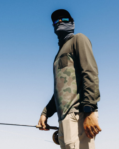 Men's Bamboo Hybrid Hoodie - Canyon / Vintage Camo Desert Tan