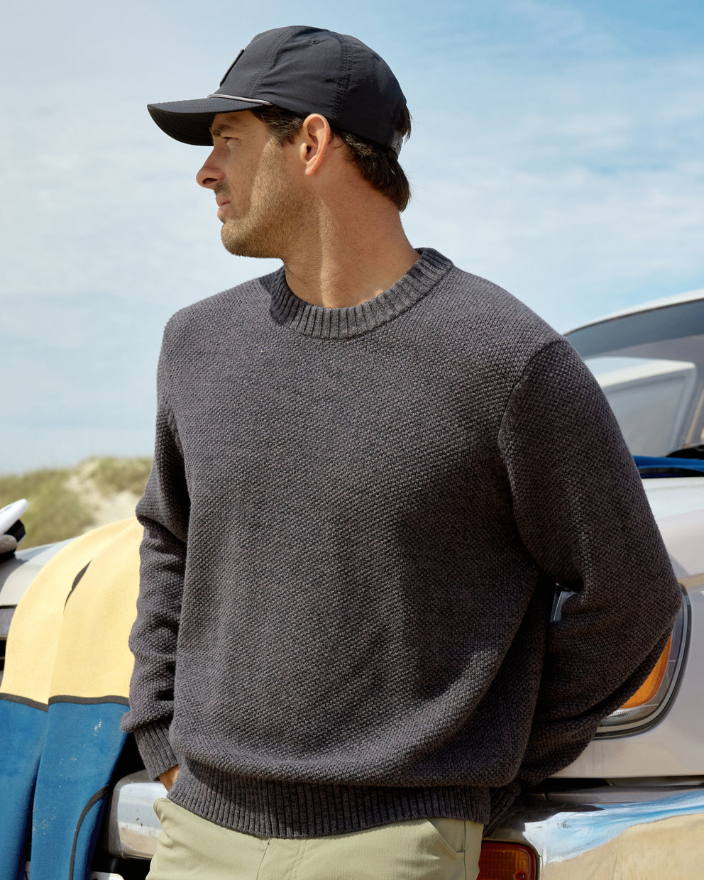 Men's Coastloom Crew Sweater - Heather Anthracite