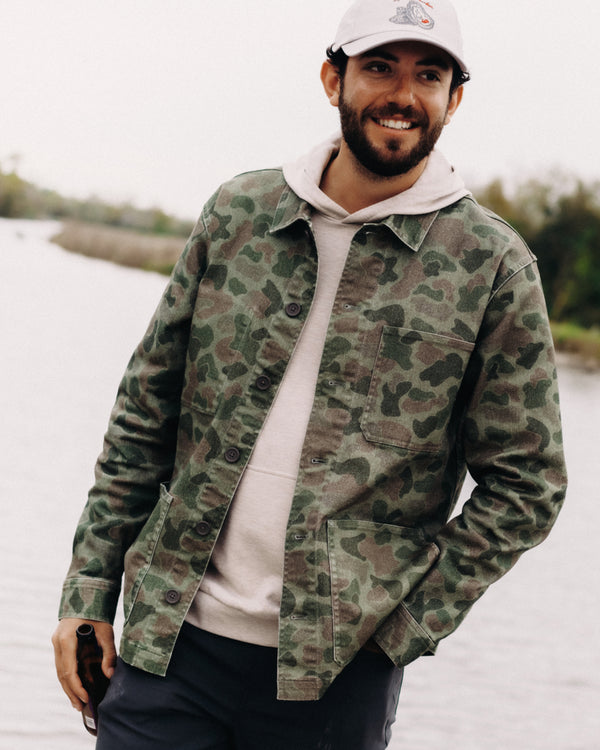 Men's Folly Twill Chore Coat - Vintage Camo Oil Green