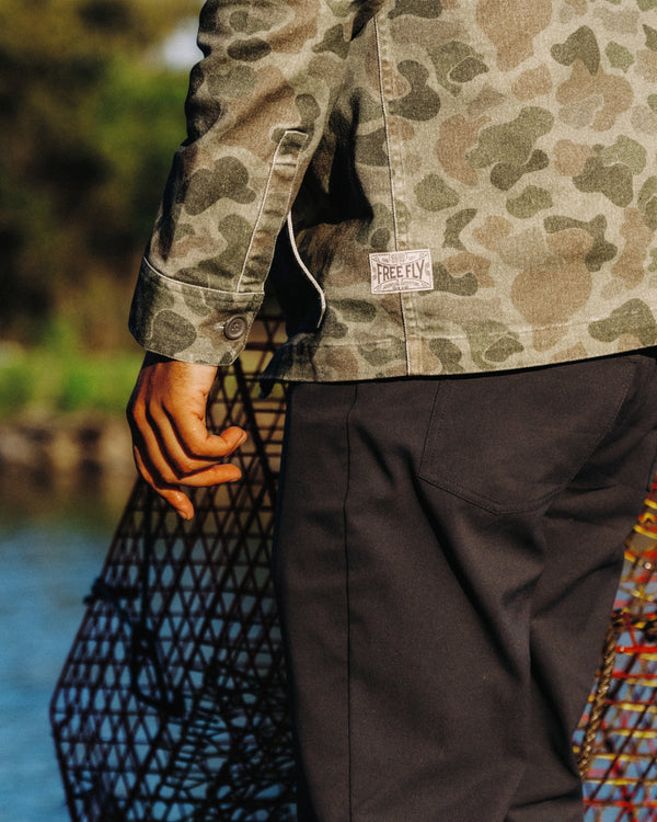 Men's Folly Twill Chore Coat - Vintage Camo Oil Green