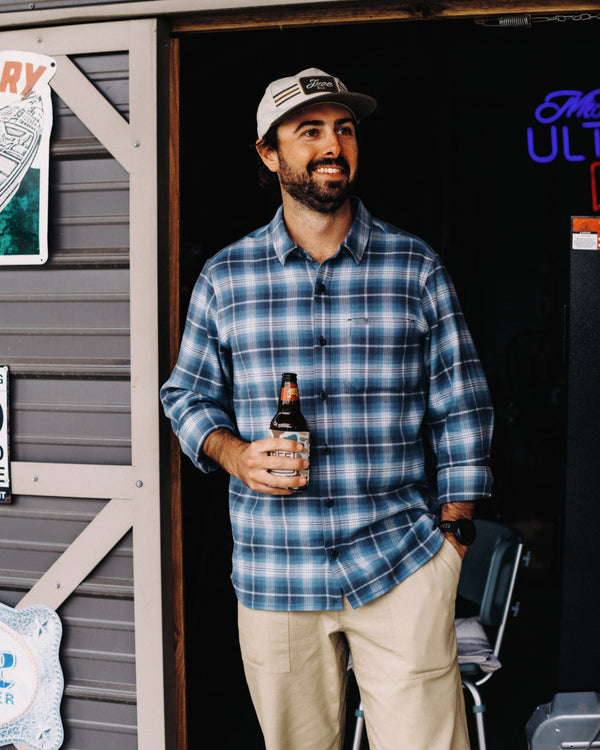 Men's Seawool Flannel Shirt - Storm Cloud Plaid