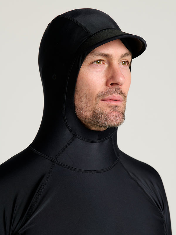 Men's Pinnacle Hooded Rash Guard - Black