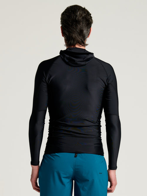 Men's Pinnacle Hooded Rash Guard - Black