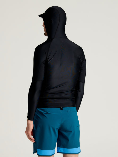Men's Pinnacle Hooded Rash Guard - Black