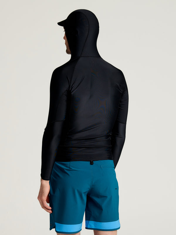 Men's Pinnacle Hooded Rash Guard - Black