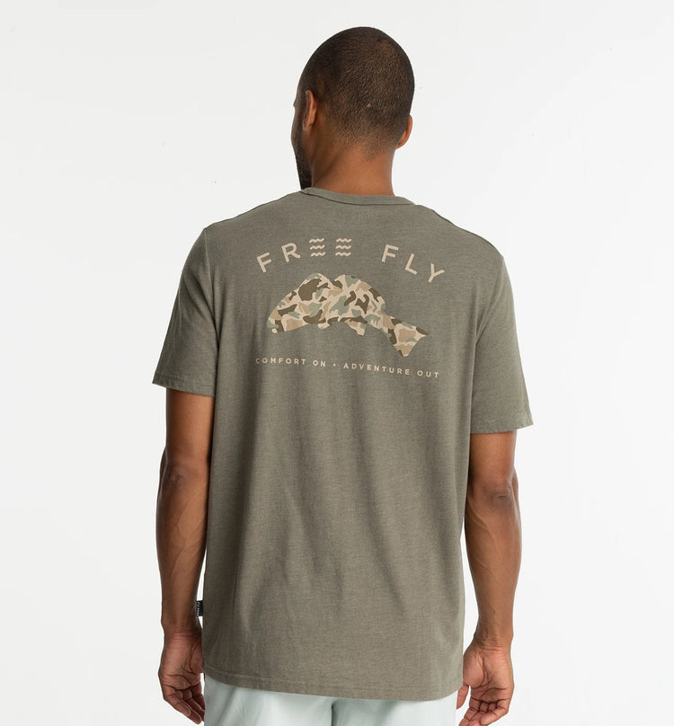 Redfish Camo Pocket Tee - Heather Fatigue